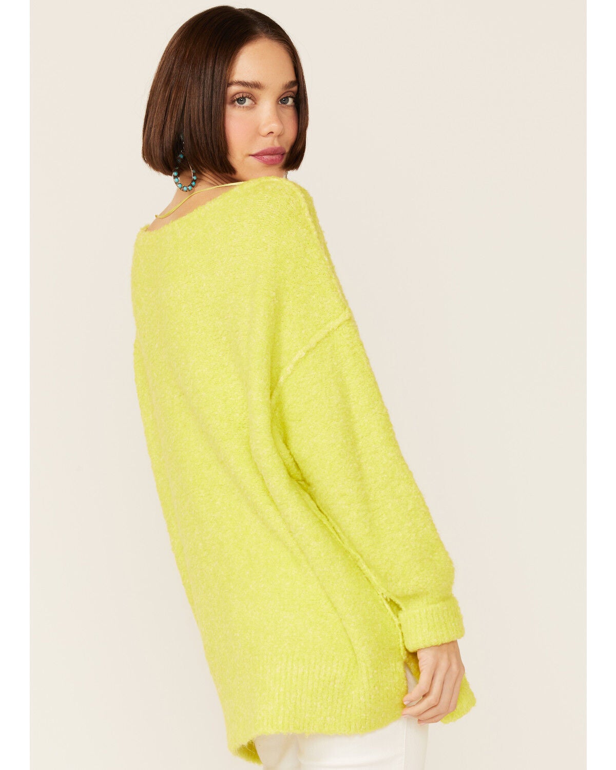 yellow tunic sweater