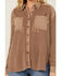Image #3 - Cleo + Wolf Women's Candie Patchwork Long Sleeve Button-Down Shirt, Medium Brown, hi-res