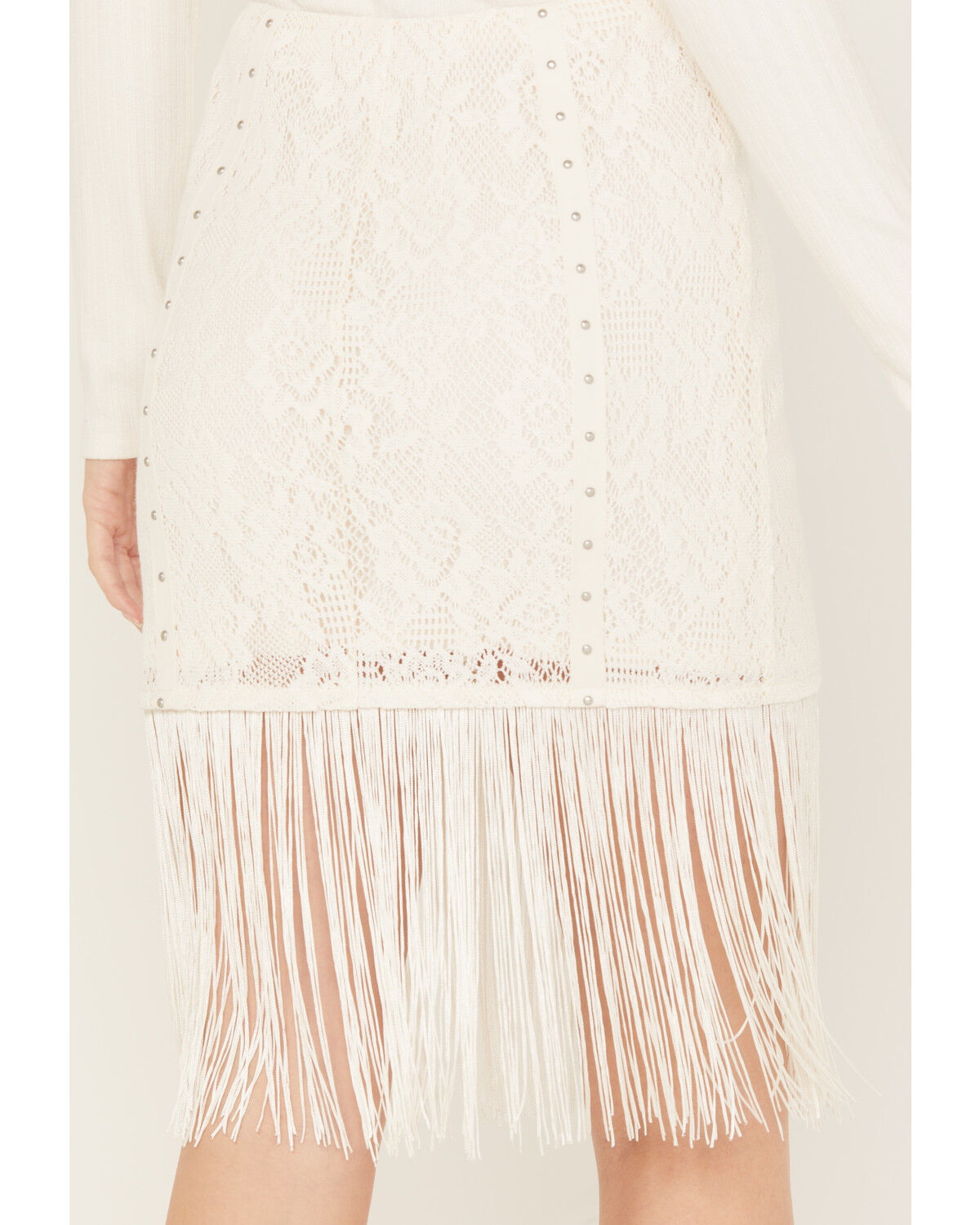 Image #4 - Idyllwind Women's Rocker Studs and Lace Skirt, Ivory, hi-res