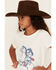 Image #2 - Panhandle Girls' Americana Cowgirl Short Sleeve Graphic Tee, Cream, hi-res