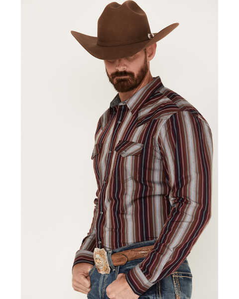 Image #2 - Moonshine Spirit Men's The Vault Long Sleeve Snap Western Shirt, Burgundy, hi-res
