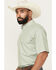 Image #2 - Ariat Men's Wrinkle Free Solid Short Sleeve Button-Down Western Shirt, Sage, hi-res