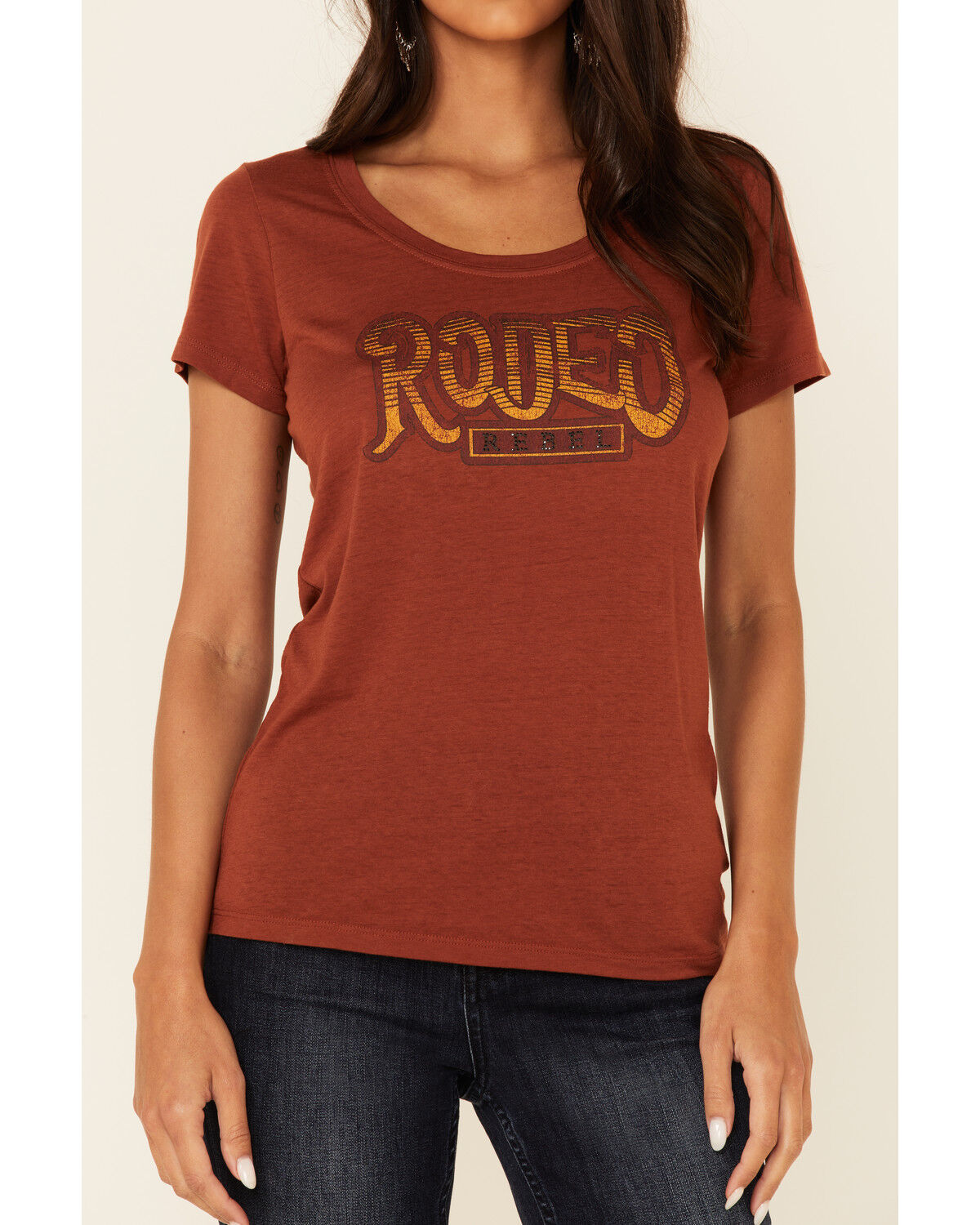 Image #3 - Idyllwind Women's Rodeo Rebel Graphic Short Sleeve Trustie Tee, Rust Copper, hi-res