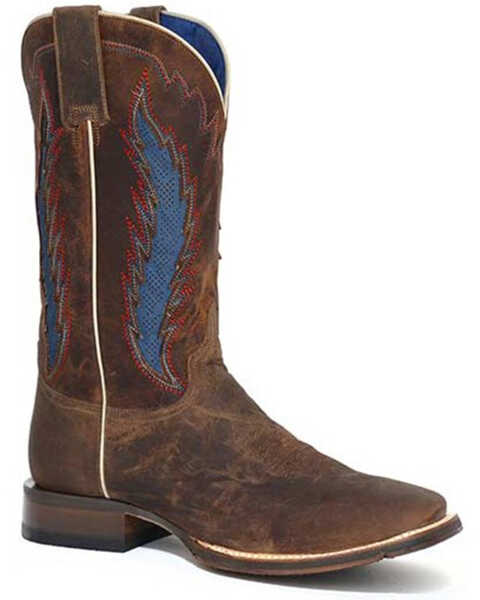 Stetson Men's Airflow Western Performance Boots - Broad Square Toe, Brown, hi-res