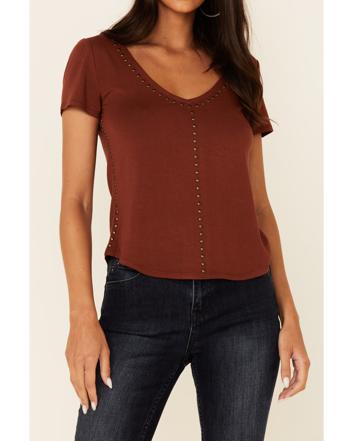 Image #3 - Idyllwind Women's Honky Tonk Stud Short Sleeve Top, Rust Copper, hi-res