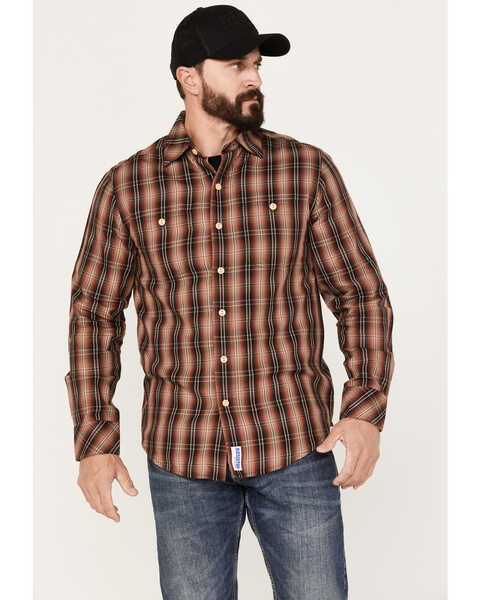 Image #1 - Resistol Men's Hayden Plaid Print Long Sleeve Button Down Western Shirt, Multi, hi-res