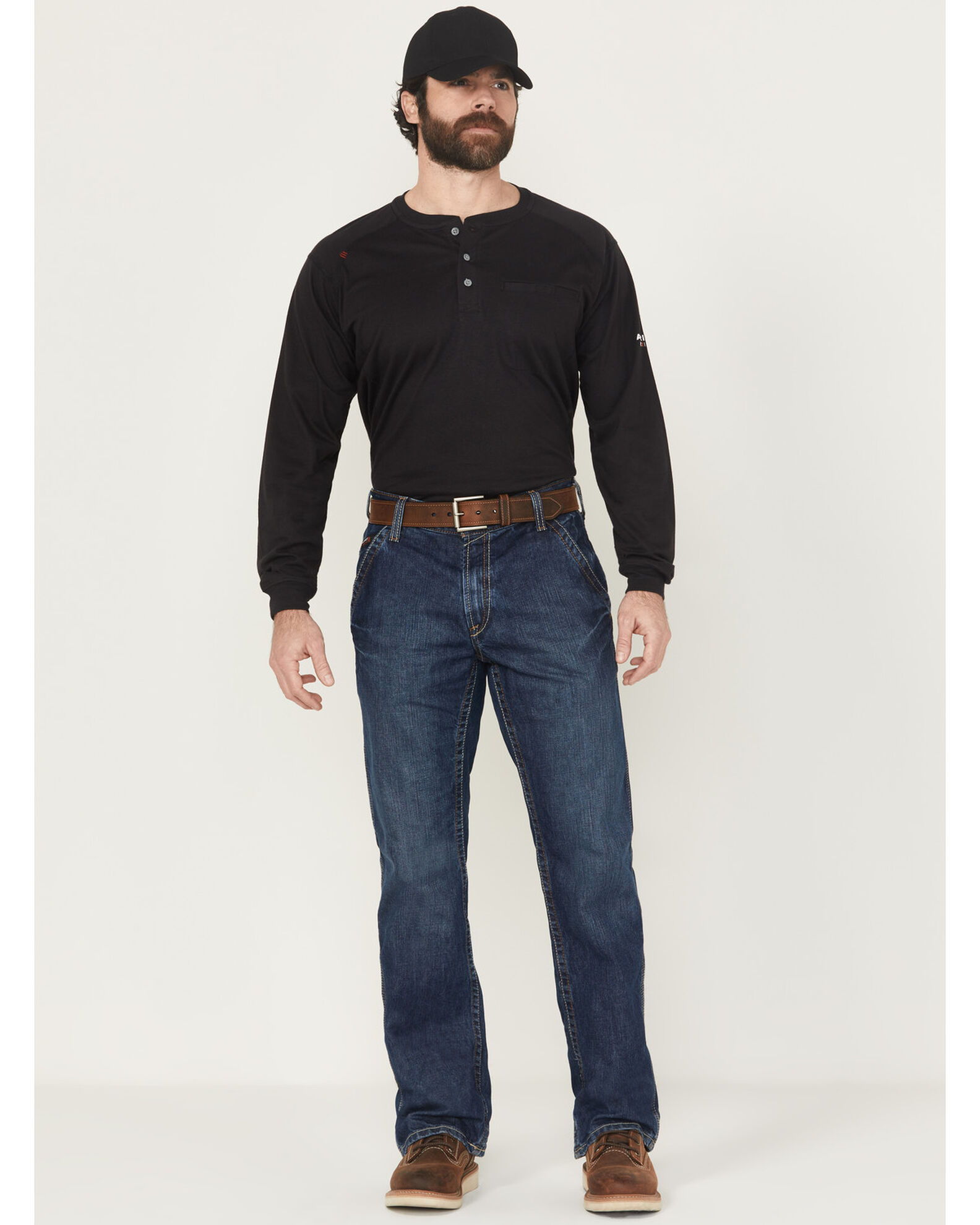Image #1 - Ariat Men's FR M4 Relaxed Workhorse Relaxed Fit Bootcut Jeans, Denim, hi-res