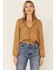 Image #1 - Wild Moss Women's Ditsy Tie Front Blouse, Mustard, hi-res