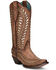 Image #1 - Corral  Women's Tan Inlay Western Boots - Snip Toe , Tan, hi-res