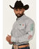Image #2 - Wrangler Men's Mexico Flag Logo Geo Print Long Sleeve Button-Down Western Shirt - Tall, Grey, hi-res