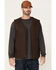 Image #1 - Hawx Men's Weathered Canvas Zip-Front Sherpa Lined Work Vest - Tall, Brown, hi-res