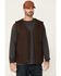 Image #1 - Hawx Men's Weathered Canvas Zip-Front Sherpa Lined Work Vest - Tall , Brown, hi-res