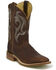 Image #1 - Justin Men's Bender Western Boots - Broad Square Toe, Brown, hi-res