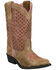 Image #1 - Smoky Mountain Little Girls' Magnolia Metallic Western Boots - Snip Toe, Brown, hi-res