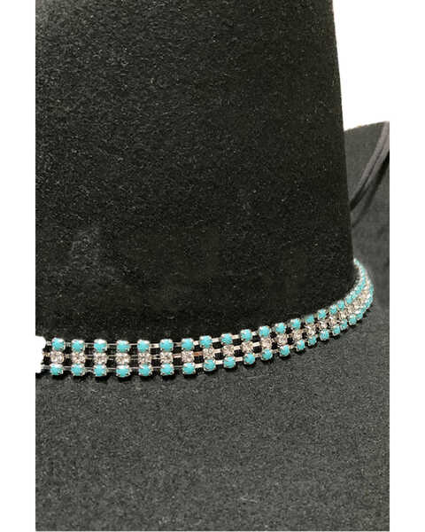 Austin Accent Women's Rhinestone Hatband , Turquoise, hi-res