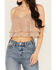 Image #3 - En Creme Women's Metallic Cropped Tank Top, Rose, hi-res