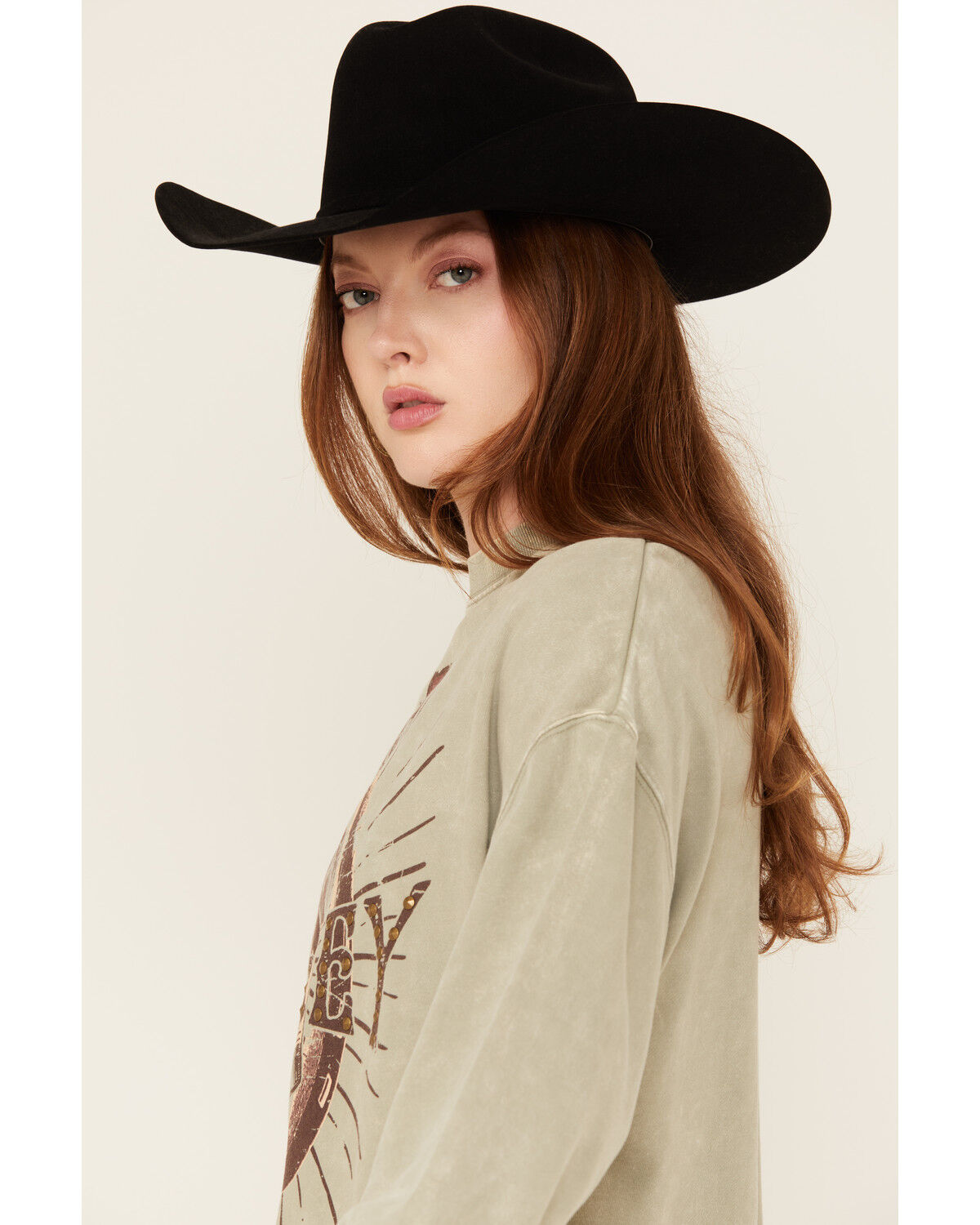 Image #3 - Rock & Roll Denim Women's Whiskey Graphic Sweatshirt, Olive, hi-res