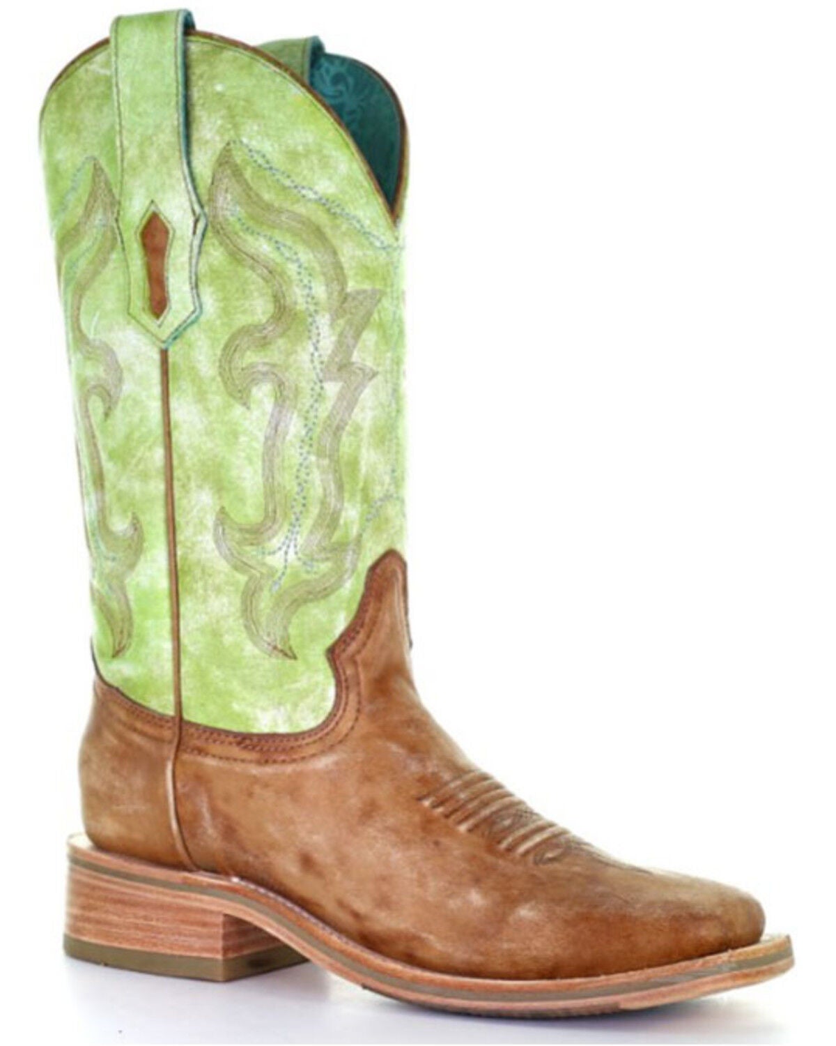 Corral Women's Embroidery Western Boots - Broad Square Toe, Sand, hi-res