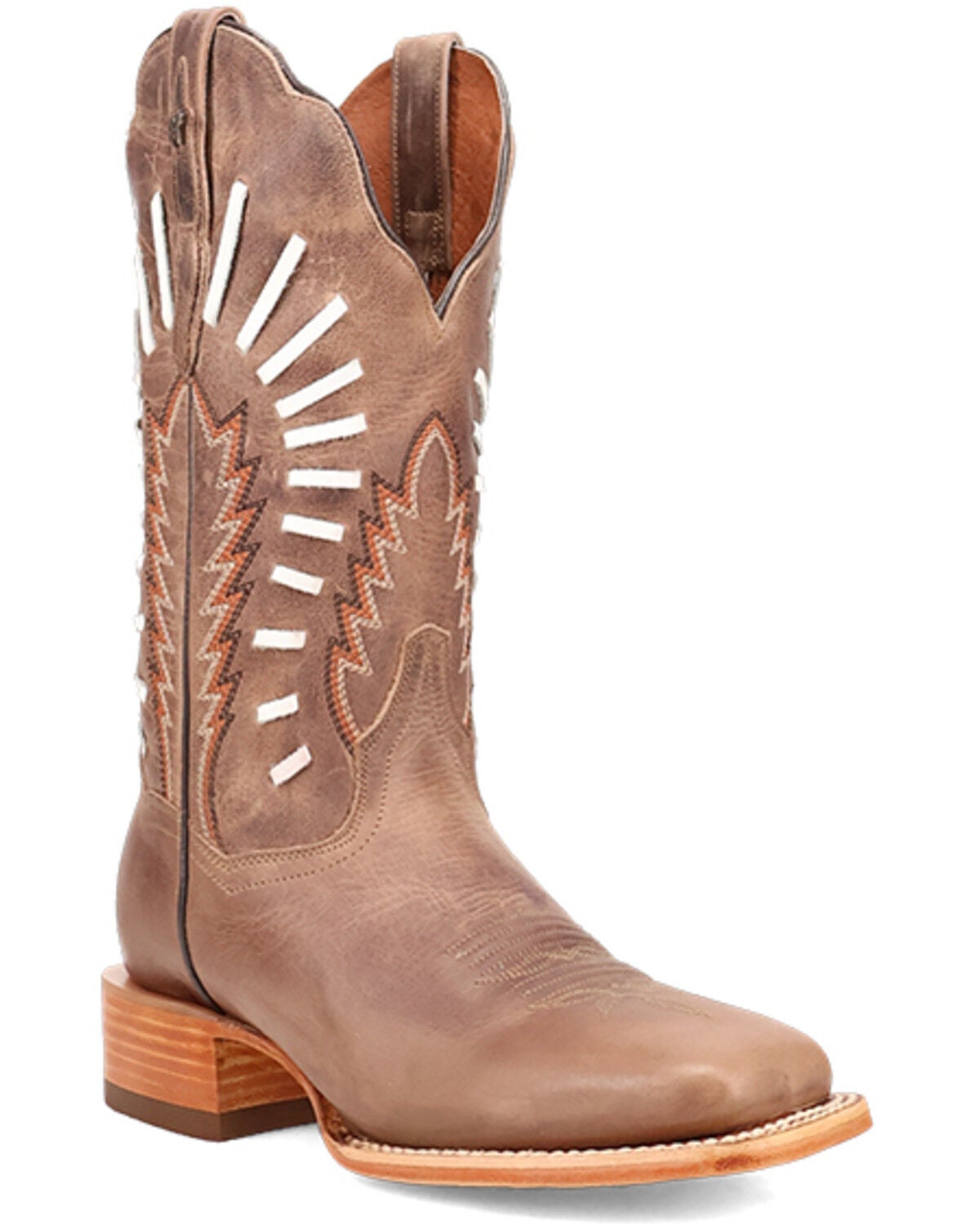 Dan Post Women's Lacy Western Boots - Broad Square Toe, Tan, hi-res