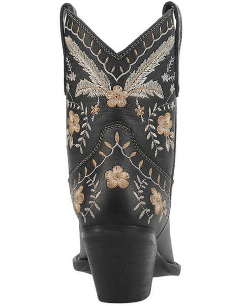 Image #5 - Dingo Women's Primrose Embroidered Floral Western Booties - Snip Toe, Black, hi-res