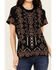 Image #3 - Johnny Was Women's Geo Print Embroidered Short Sleeve Tee, Black, hi-res