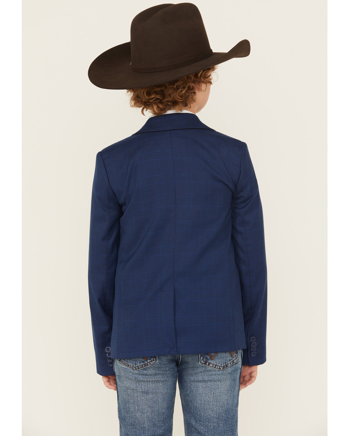Image #4 - Rock & Roll Denim Boys' Plaid Print Blazer, Blue, hi-res