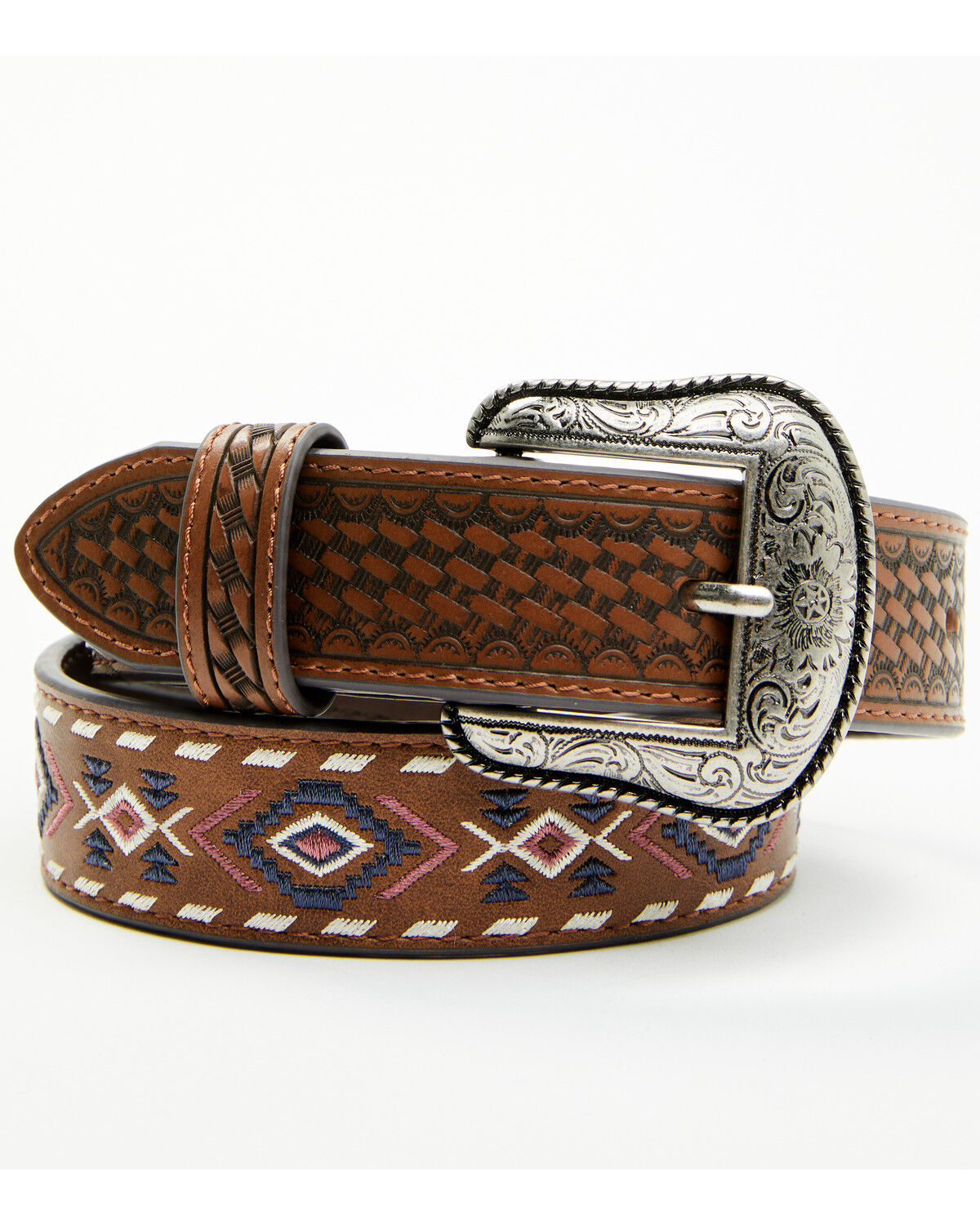 Image #1 - Cody James Boy's Bryce Southwestern Belt, Brown, hi-res
