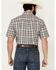 Image #4 - Cinch Men's Plaid Print Short Sleeve Button-Down Western Shirt, Grey, hi-res
