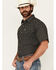 Image #2 - Ely Walker Men's Geo Print Short Sleeve Snap Western Shirt - Tall, Black, hi-res