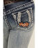 Image #2 - Grace in LA Girls' Light Wash Horseshoe Floral Bootcut Denim Jeans, Light Wash, hi-res