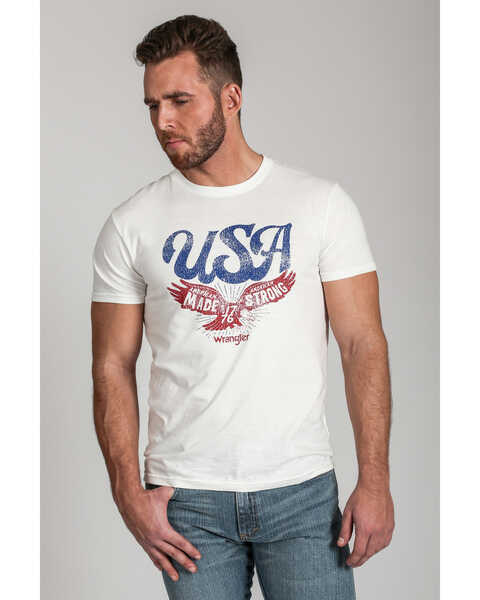 Wrangler Men's White USA Made Strong Graphic T-Shirt , White, hi-res