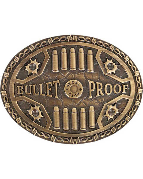 Image #1 - Cody James Men's Bullet Proof Belt Buckle, Medium Brown, hi-res