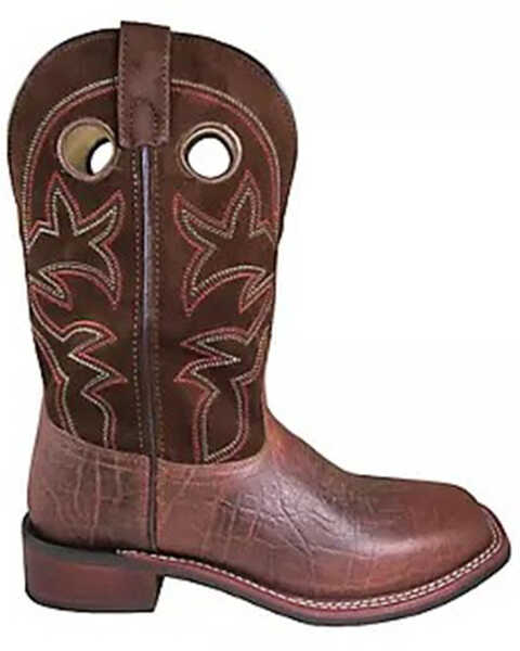 Smoky Mountain Men's Flint Western Boots - Broad Square Toe, Brown, hi-res