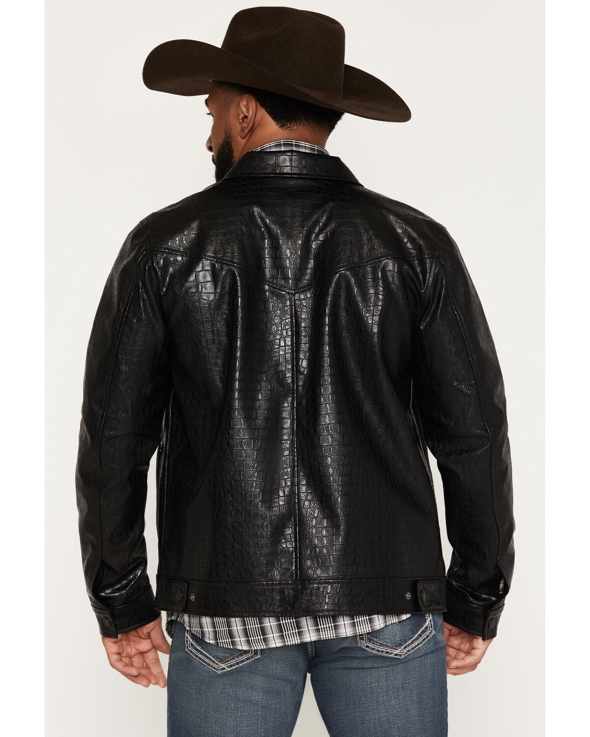 Image #4 - Moonshine Spirit&reg; Men's Cayman Faux Caiman Leather Jacket, Black, hi-res