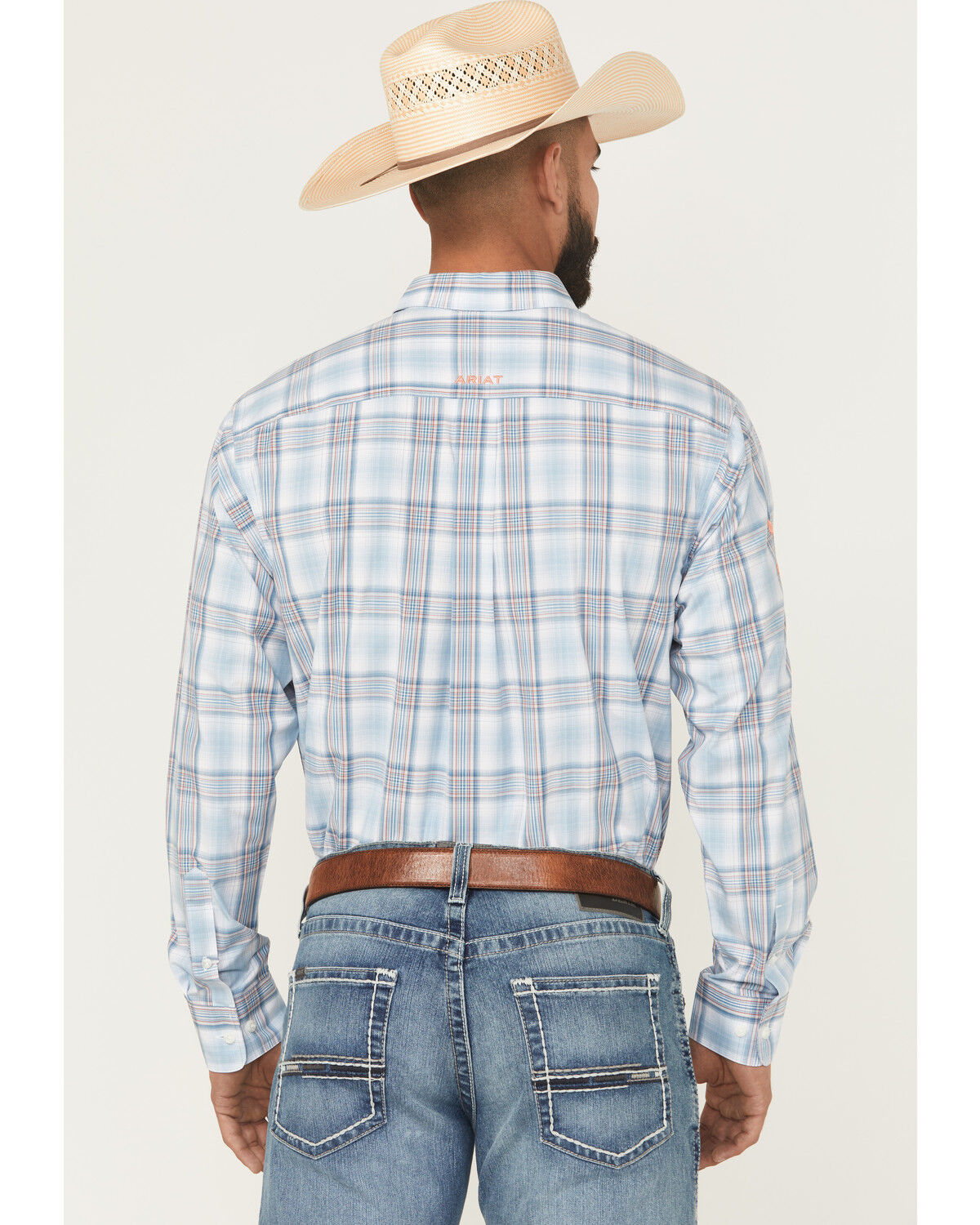 Image #4 - Ariat Men's Pro Series Team Finnegan Plaid Print Long Sleeve Button-Down Western Shirt, Blue, hi-res