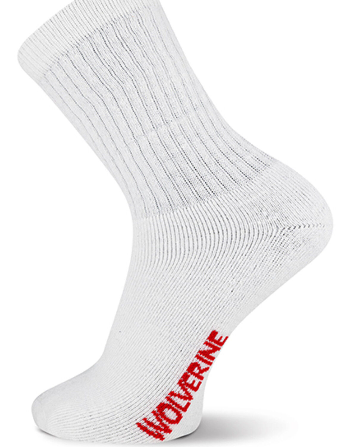 Image #1 - Wolverine Men's Solid Crew Socks - 4 Pack, White, hi-res