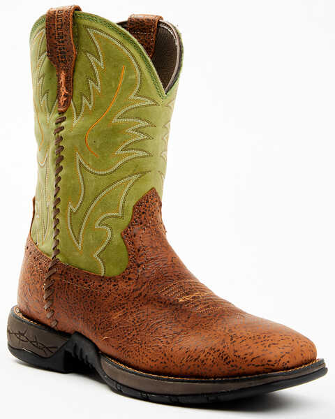 Brothers & Sons Men's LITE Tyche High Hopes Performance Leather Western Boots - Broad Square Toe , Green, hi-res