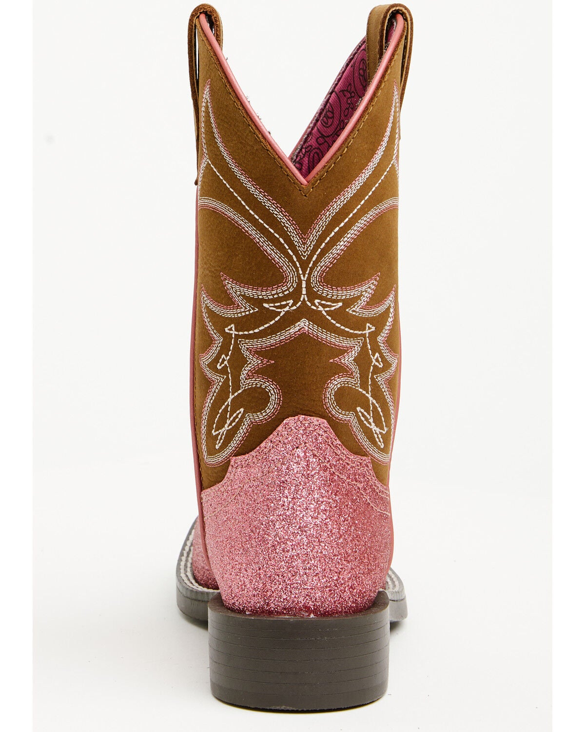 Image #5 - Shyanne Girls' Avery Glitter Western Boots - Broad Square Toe, Pink, hi-res