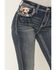 Image #4 - Grace in LA Women's Medium Wash Mid Rise Embellished Bootcut Denim Jeans, Medium Wash, hi-res