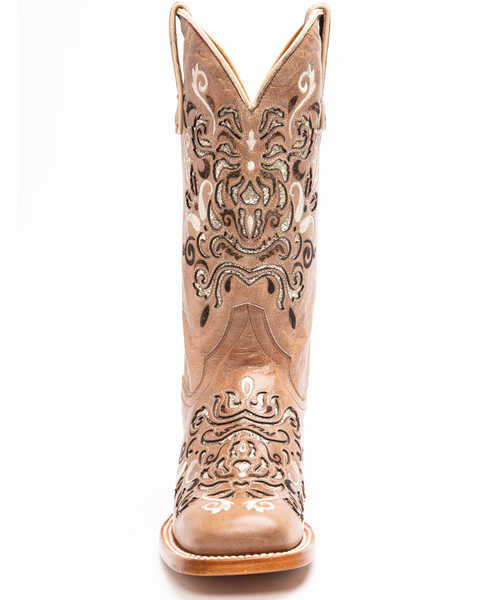 Image #4 - Shyanne Women's Hybrid Leather TPU Verbena Western Performance Boots - Broad Square Toe, Tan, hi-res