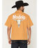 Image #1 - Modelo Men's Boot Barn Exclusive Steerhead Short Sleeve Button-Down Shirt, Mustard, hi-res