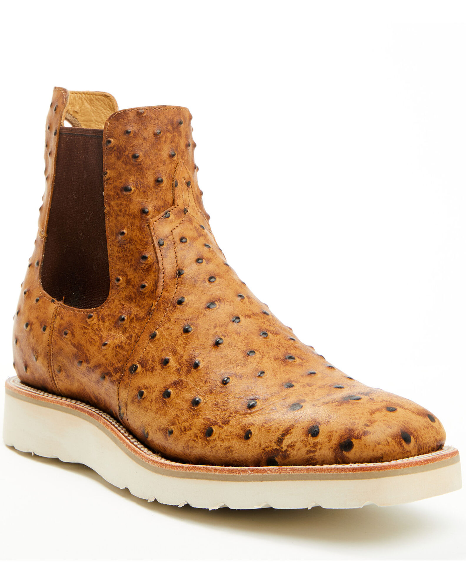 Horse Power Men s Saddle Ostrich Print Chelsea Boots Square Toe Country Outfitter