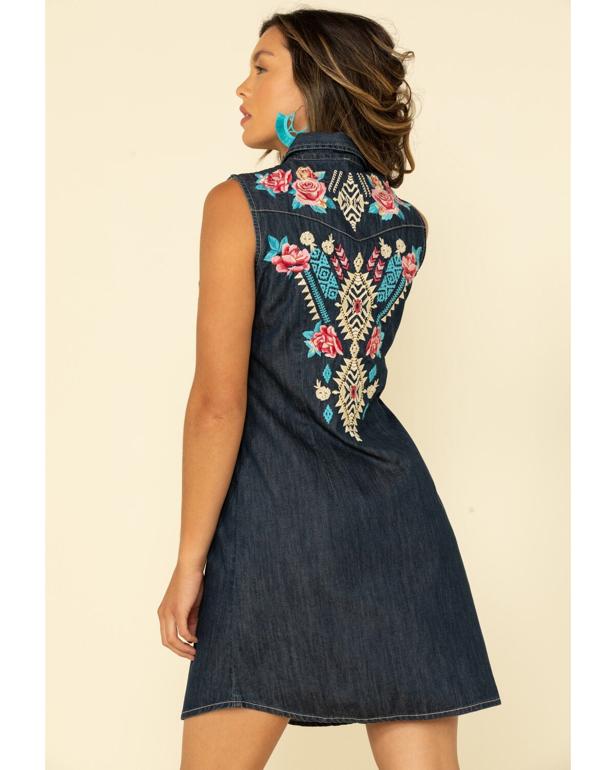 Image #1 - Stetson Women's Denim Embroidered Dress, , hi-res