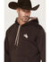 Image #2 - Hooey Men's Boot Barn Exclusive Wild Ride Hooded Sweatshirt, Dark Brown, hi-res