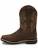 Image #3 - Justin Men's Fireman Brown Western Boots - Square Toe, Brown, hi-res