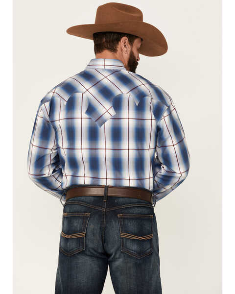 Image #4 - Stetson Men's Ombre Large Plaid Print Long Sleeve Pearl Snap Western Shirt , , hi-res