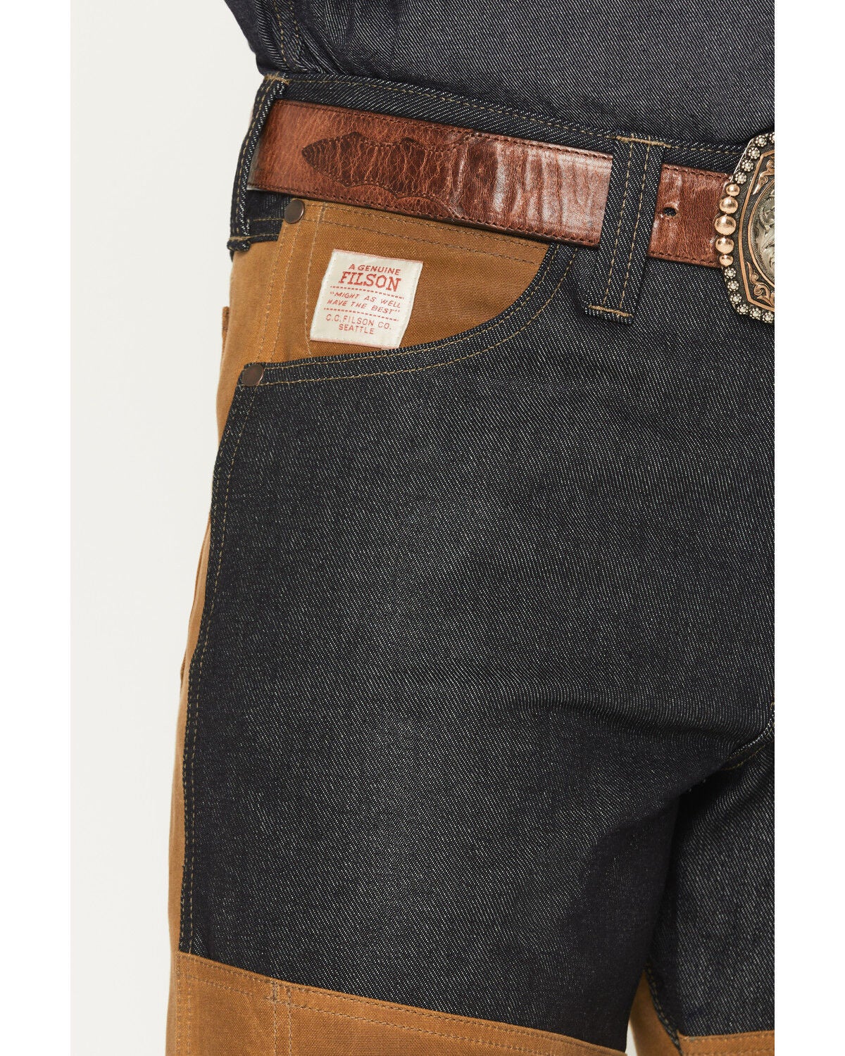 Image #2 - Wrangler X Filson Men's Wild Adventure Relaxed Straight Denim Jeans, Dark Wash, hi-res