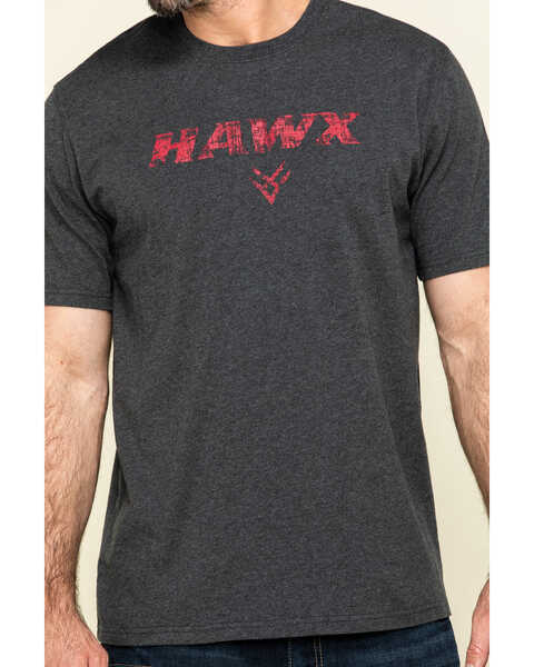 Image #4 - Hawx Men's Gray Back Logo Graphic Work T-Shirt , Charcoal, hi-res