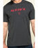 Hawx Men's Grey Back Logo Graphic Work T-Shirt , Charcoal, hi-res