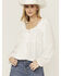 Image #2 - Wild Moss Women's Mixed Media Lace Top, White, hi-res